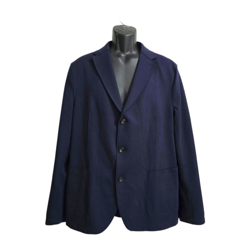 Bugatti Navy Wool Blend Raw Hem Deconstructed Sport Coat Sz 42R
